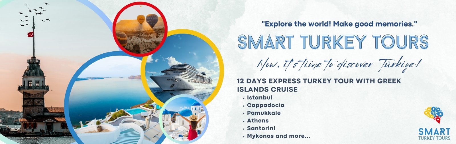 12 DAYS EXPRESS TURKEY TOUR WITH GREEK ISLANDS CRUISE / Istanbul, Cappadocia, Ephesus, Pamukkale, Patmos, Rhodes, Crete, Santorini, Athens, Mykonos