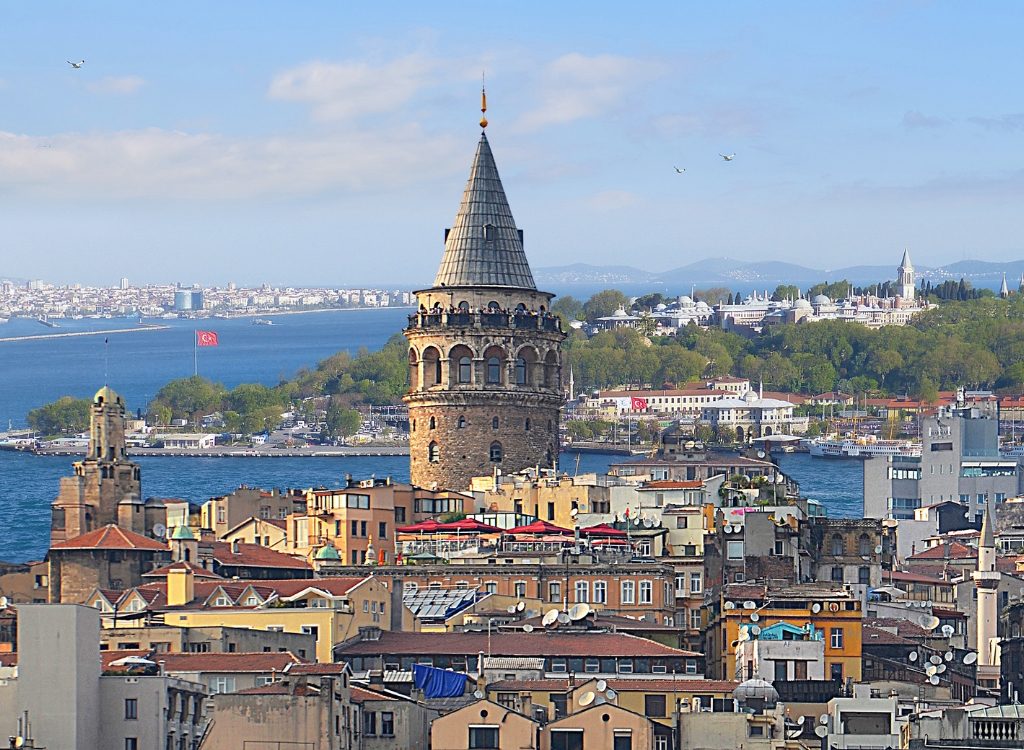 turkeys triangle istanbul with galata tower